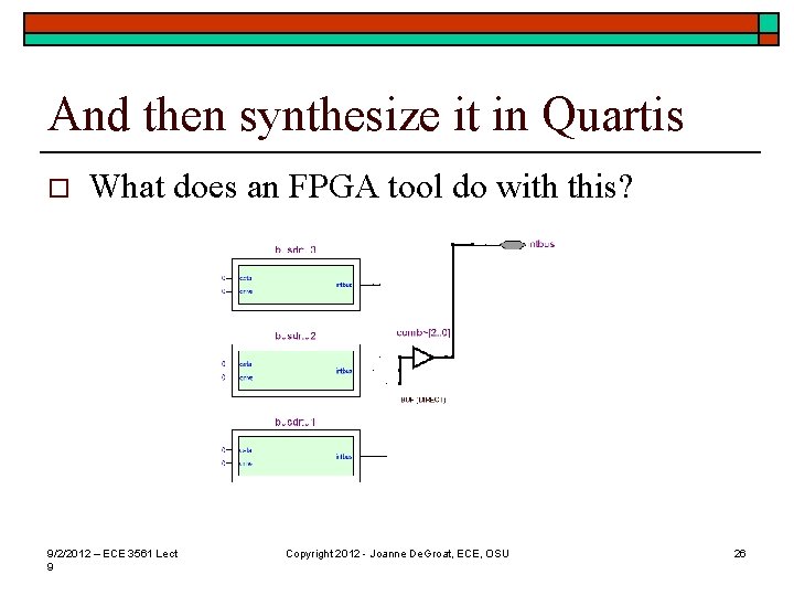 And then synthesize it in Quartis o What does an FPGA tool do with