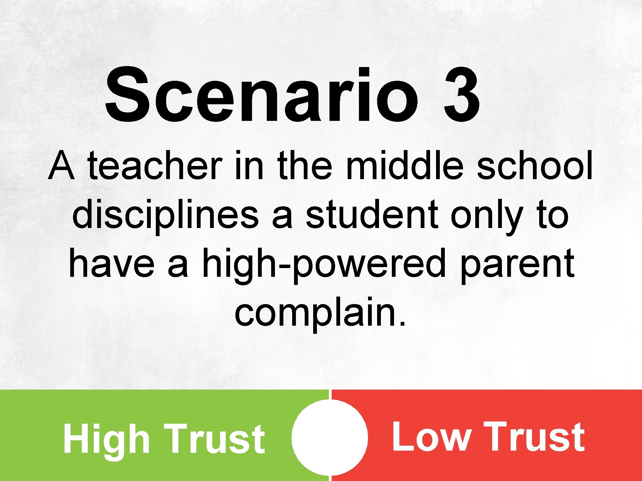 Scenario 3 A teacher in the middle school disciplines a student only to have