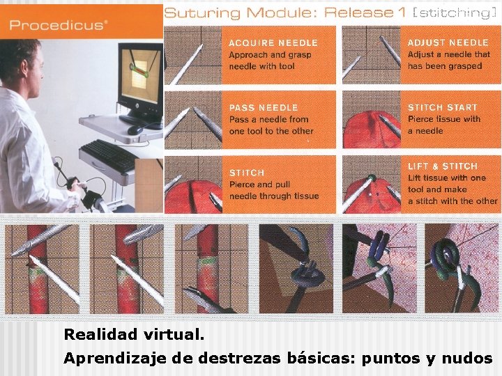 Realidad virtual. Aprendizaje de destrezas básicas: puntos y nudos 