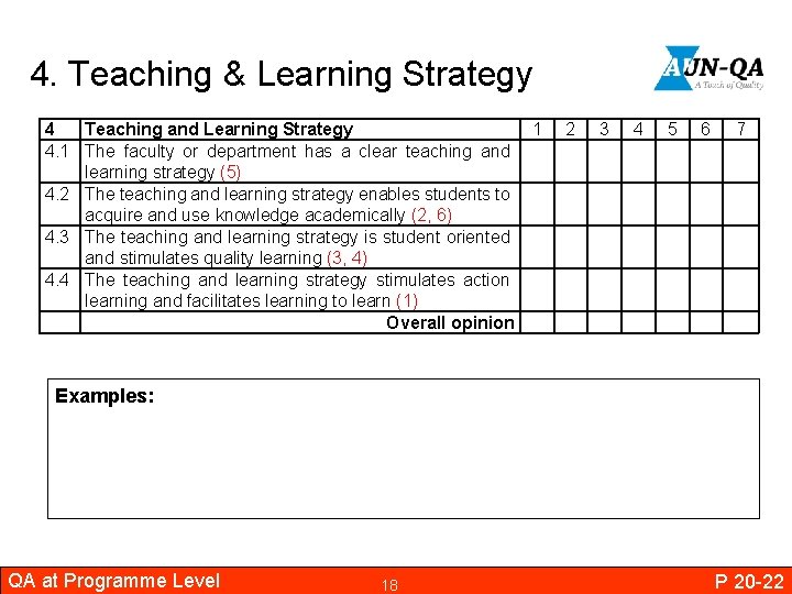 4. Teaching & Learning Strategy 4 Teaching and Learning Strategy 1 4. 1 The