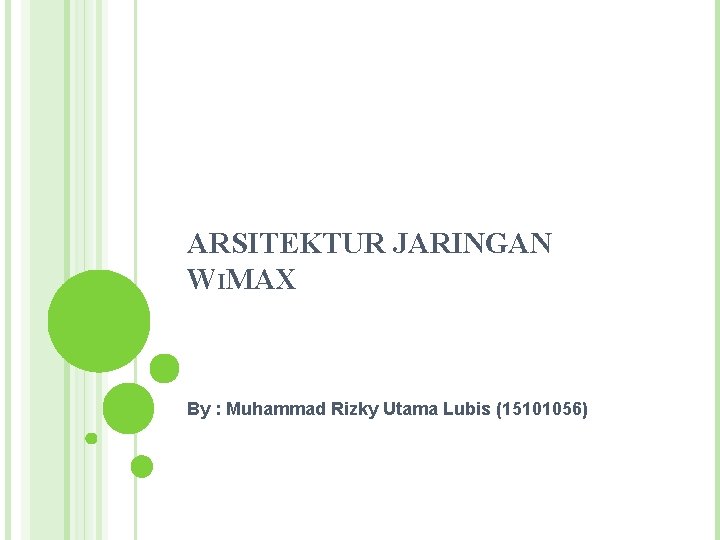 ARSITEKTUR JARINGAN WIMAX By : Muhammad Rizky Utama Lubis (15101056) 