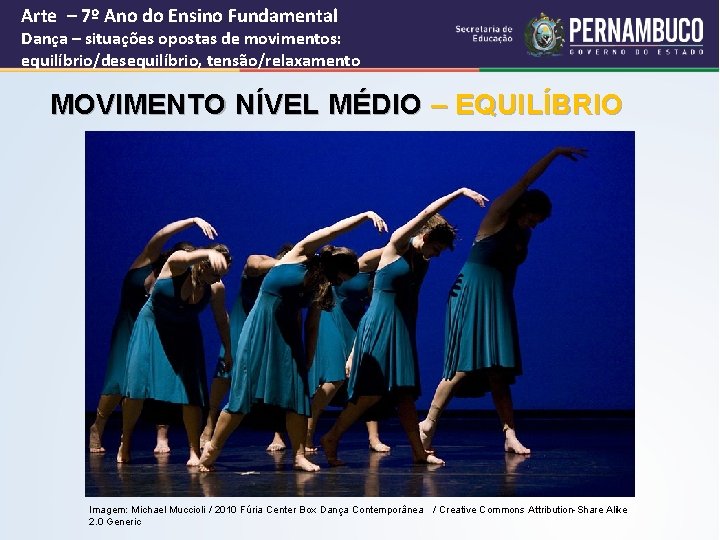 Arte – 7º Ano do Ensino Fundamental Dança – situações opostas de movimentos: equilíbrio/desequilíbrio,