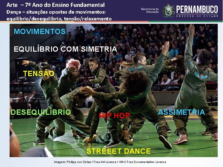 Arte – 7º Ano do Ensino Fundamental Dança – situações opostas de movimentos: equilíbrio/desequilíbrio,