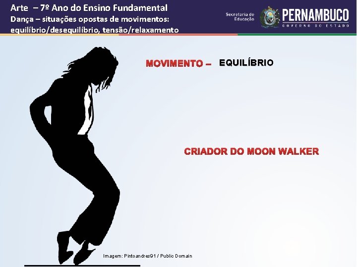 Arte – 7º Ano do Ensino Fundamental Dança – situações opostas de movimentos: equilíbrio/desequilíbrio,