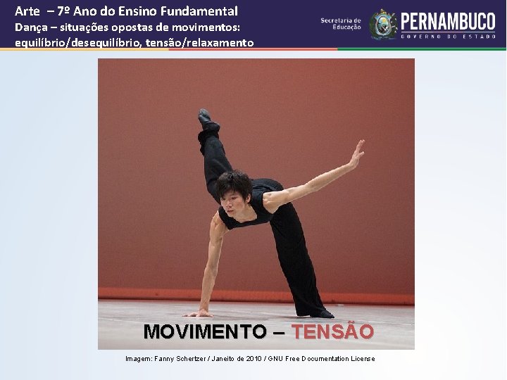 Arte – 7º Ano do Ensino Fundamental Dança – situações opostas de movimentos: equilíbrio/desequilíbrio,