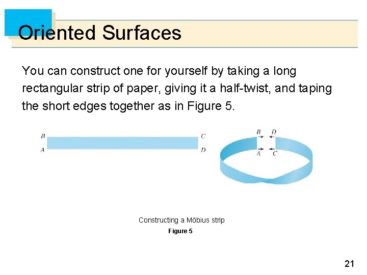 Oriented Surfaces You can construct one for yourself by taking a long rectangular strip