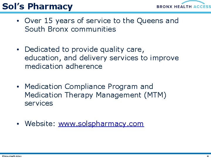 Sol’s Pharmacy • Over 15 years of service to the Queens and South Bronx