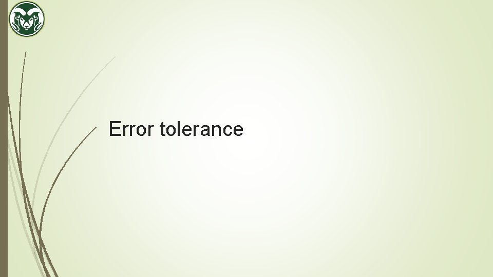 Error tolerance 