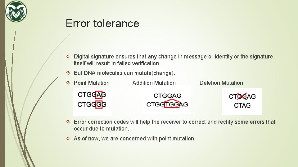 Error tolerance Digital signature ensures that any change in message or identity or the
