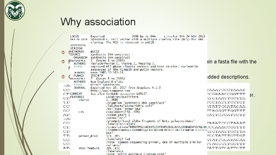 Why association Sender shares the signed physical DNA sample. Receiver gets the physical DNA