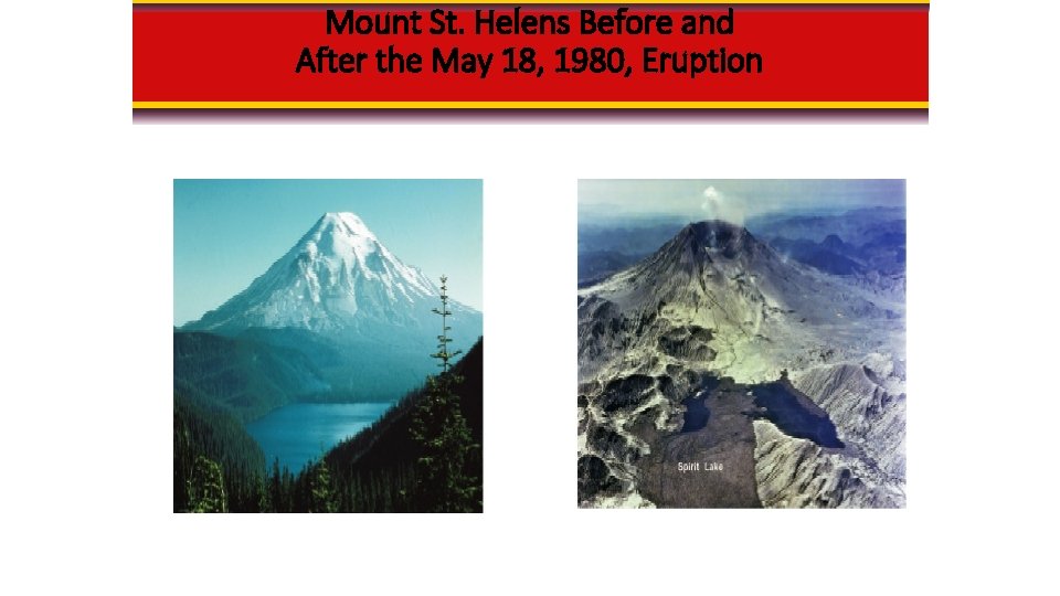 Mount St. Helens Before and After the May 18, 1980, Eruption 