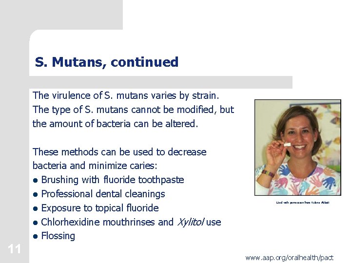 S. Mutans, continued The virulence of S. mutans varies by strain. The type of