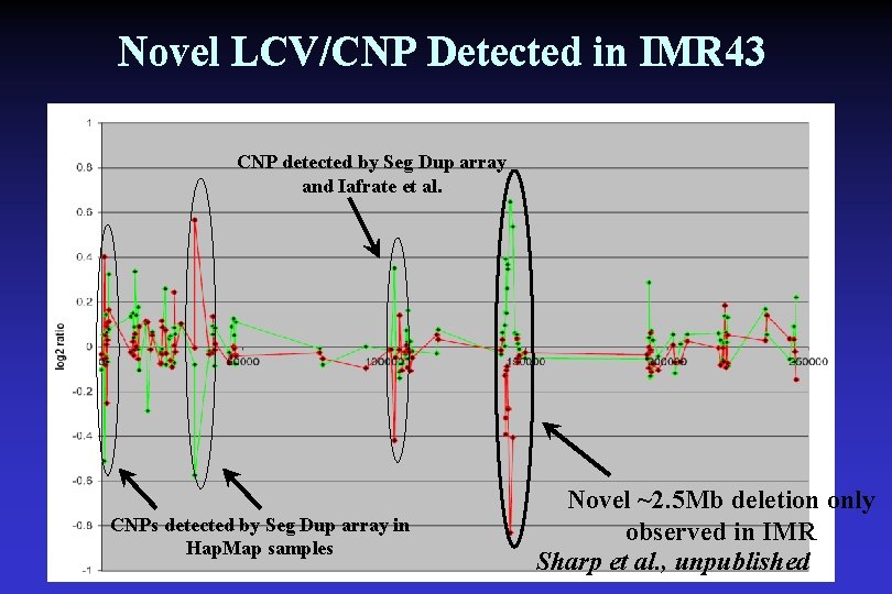 Novel LCV/CNP Detected in IMR 43 CNP detected by Seg Dup array and Iafrate