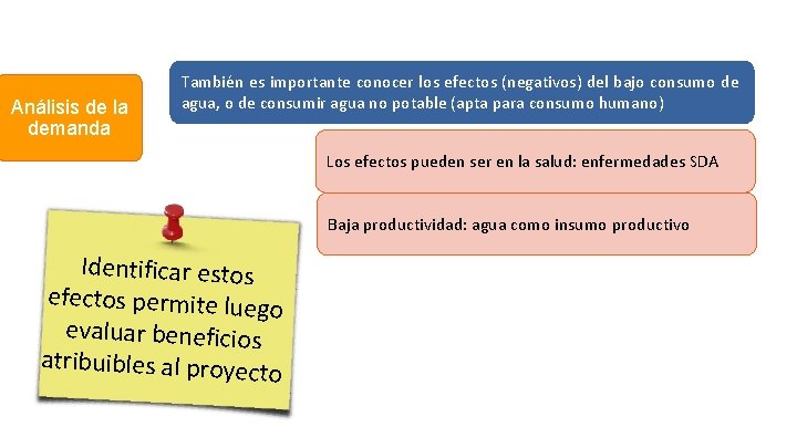 Análisis de la demanda También es importante conocer los efectos (negativos) del bajo consumo Análisis de la demanda También es importante conocer los efectos (negativos) del bajo consumo
