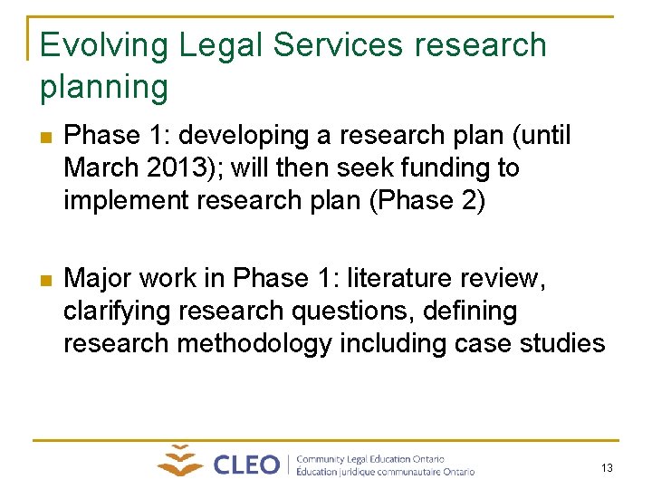 CLEO Researching for Impact Presentation to PLEAC conference