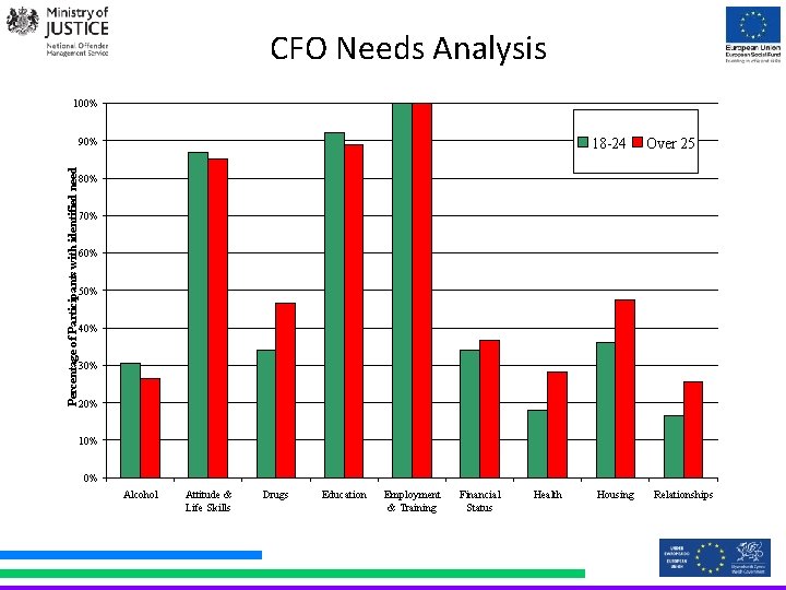 CFO Needs Analysis 100% 18 -24 Over 25 Percentage of Participants with identified need