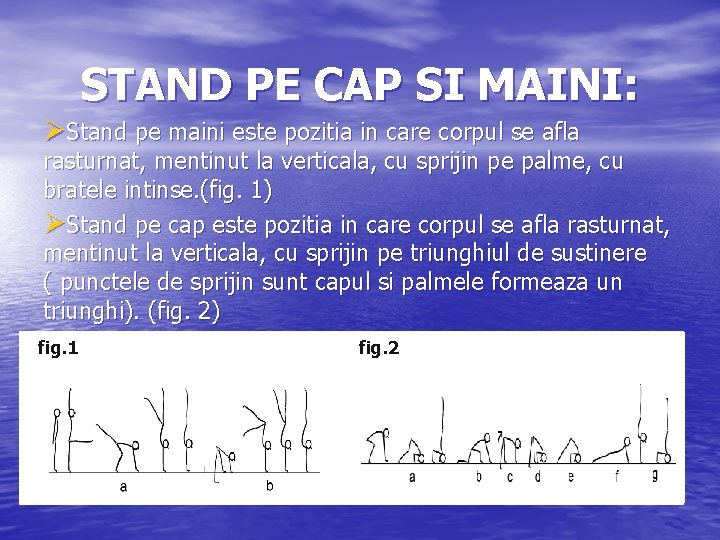 STAND PE CAP SI MAINI: ØStand pe maini este pozitia in care corpul se STAND PE CAP SI MAINI: ØStand pe maini este pozitia in care corpul se