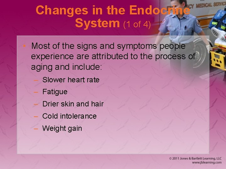 Changes in the Endocrine System (1 of 4) • Most of the signs and
