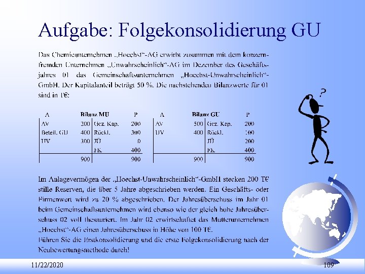 Aufgabe: Folgekonsolidierung GU 11/22/2020 109 