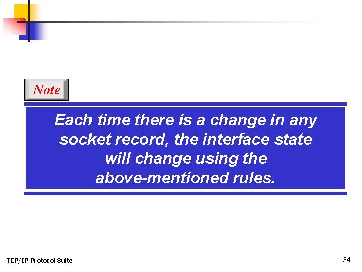 Note Each time there is a change in any socket record, the interface state