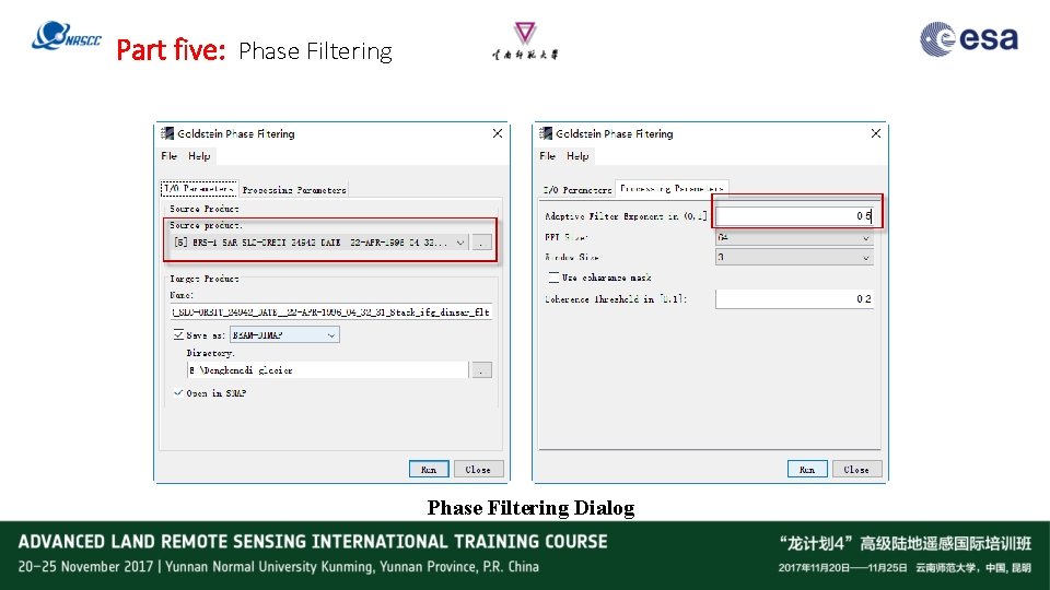 Part five: Phase Filtering Dialog 