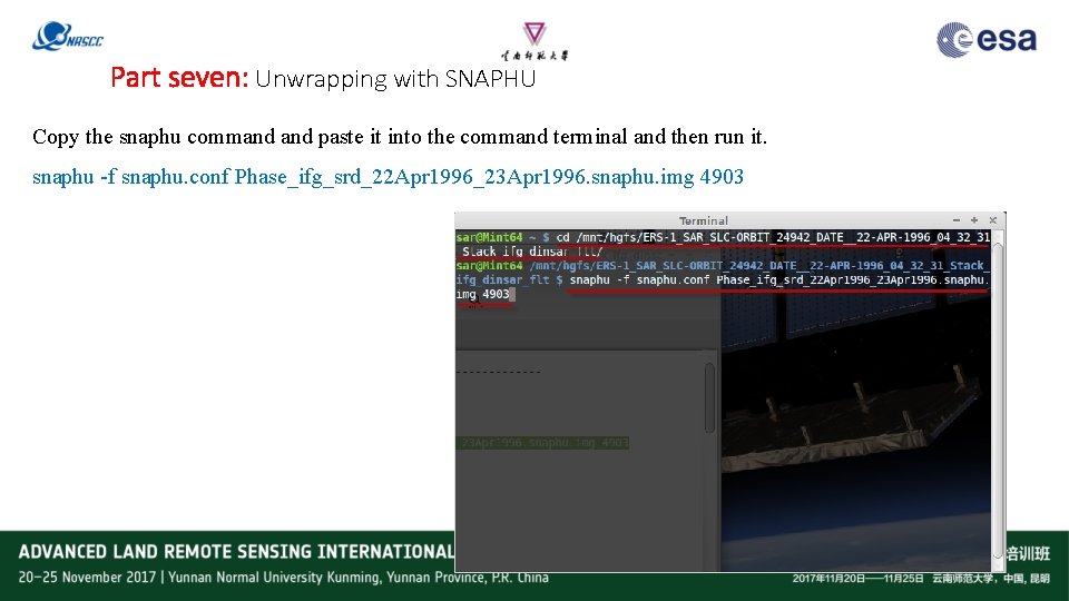 Part seven: Unwrapping with SNAPHU Copy the snaphu command paste it into the command