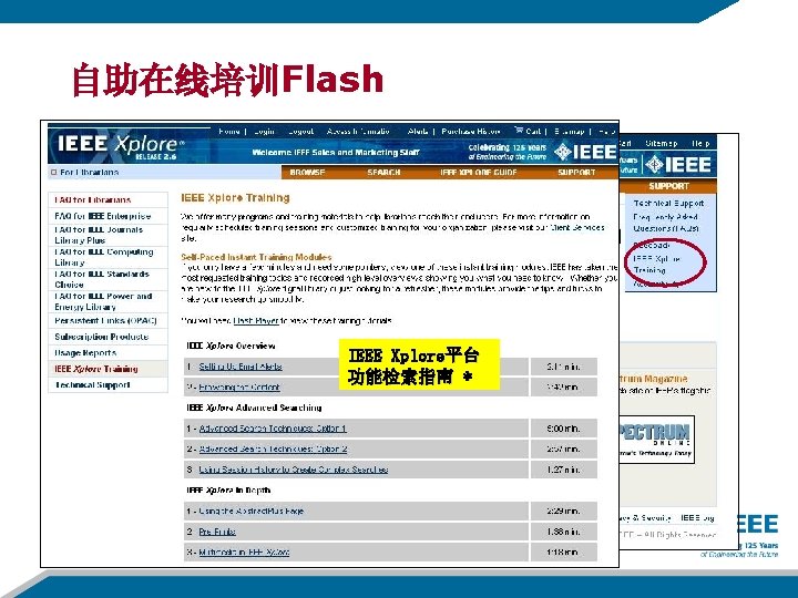 自助在线培训Flash IEEE Xplore平台 功能检索指南 * 35 2020/11/22 