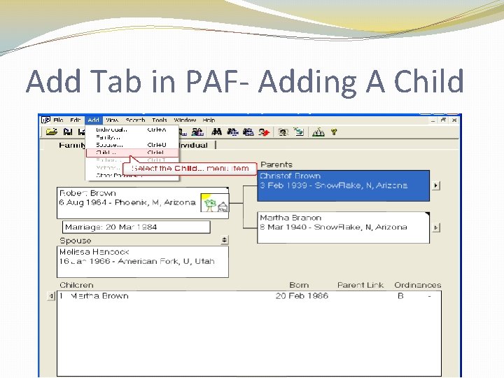 Add Tab in PAF- Adding A Child Add Tab in PAF- Adding A Child
