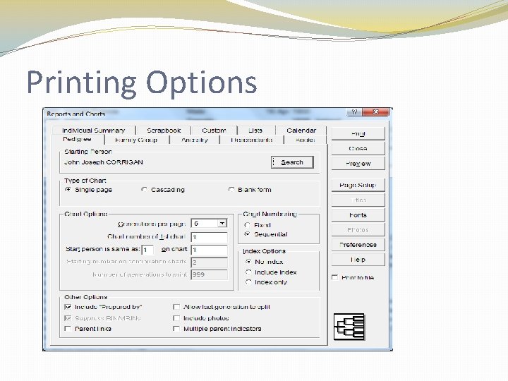 Printing Options Printing Options