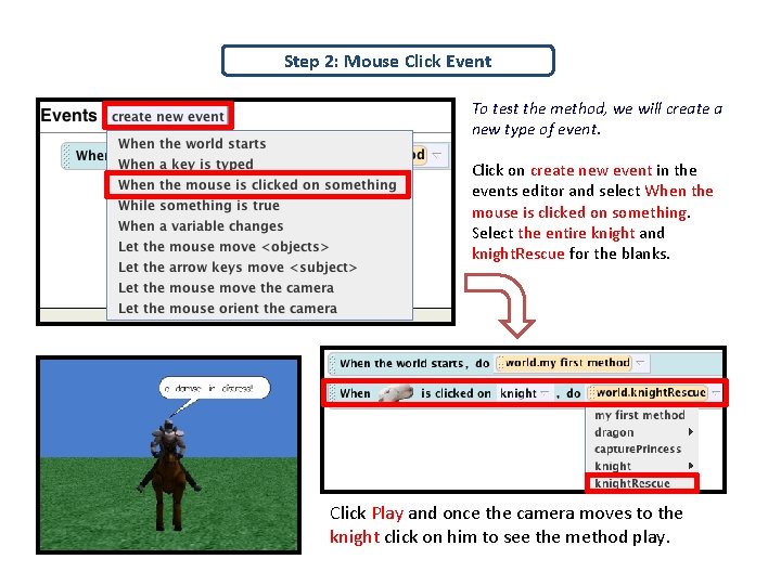 Step 2: Mouse Click Event To test the method, we will create a new