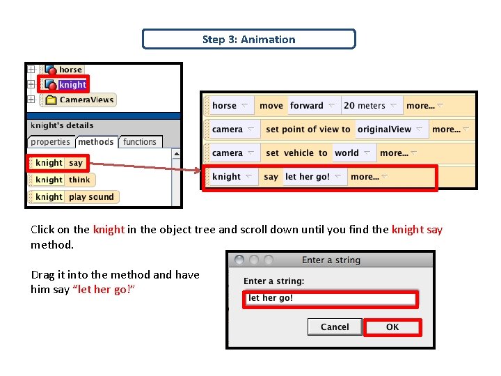 Step 3: Animation Click on the knight in the object tree and scroll down