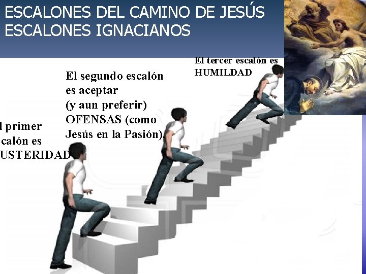 ESCALONES DEL CAMINO DE JESÚS ESCALONES IGNACIANOS El segundo escalón es aceptar (y aun