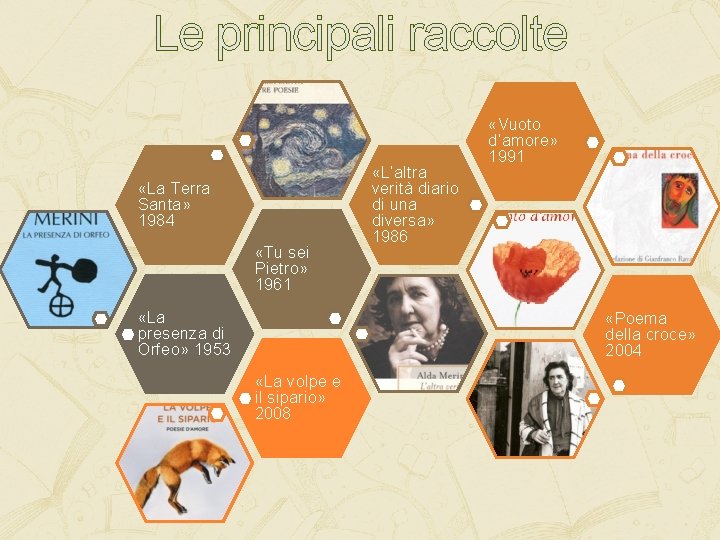 Le principali raccolte «La Terra Santa» 1984 «Tu sei Pietro» 1961 «La presenza di Le principali raccolte «La Terra Santa» 1984 «Tu sei Pietro» 1961 «La presenza di