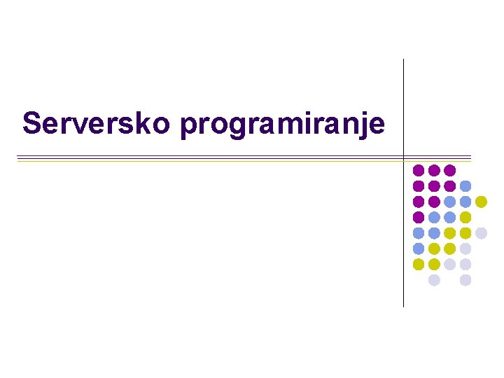 Serversko programiranje 