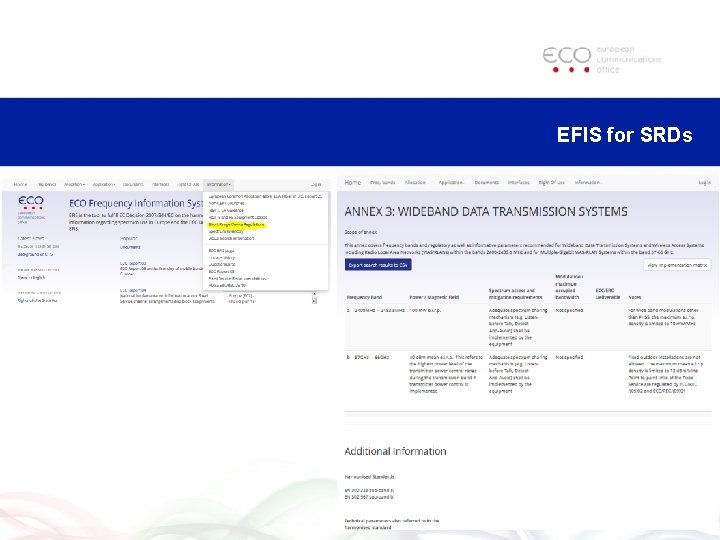 EFIS for SRDs 