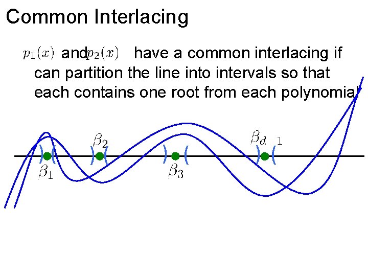 Common Interlacing and have a common interlacing if can partition the line into intervals