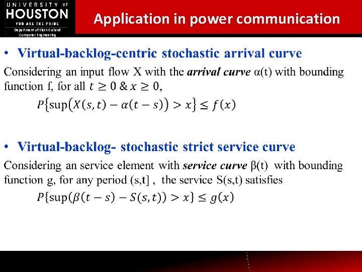 Department of Electrical and Computer Engineering • Application in power communication 