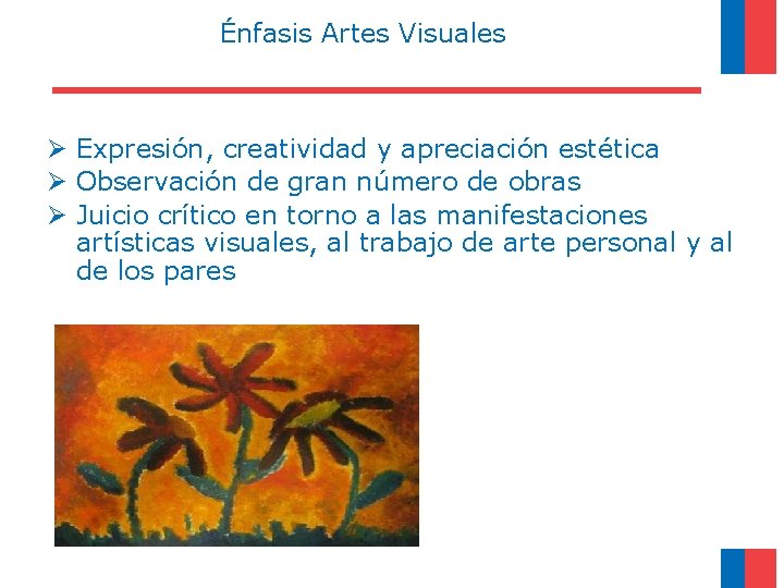 Énfasis Artes Visuales Ø Expresión, creatividad y apreciación estética Ø Observación de gran número