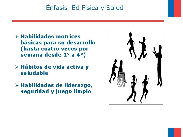 Énfasis Ed Física y Salud Ø Habilidades motrices básicas para su desarrollo (hasta cuatro