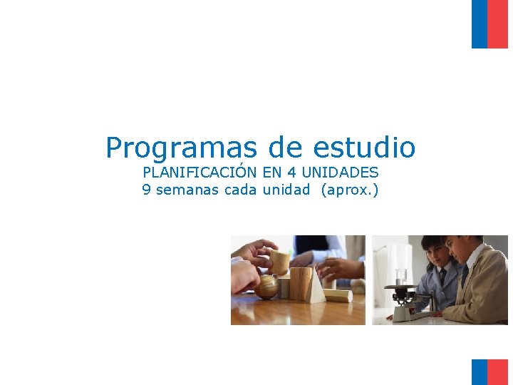 Programas de estudio PLANIFICACIÓN EN 4 UNIDADES 9 semanas cada unidad (aprox. ) 