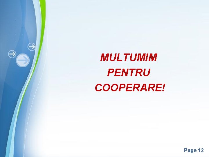 MULTUMIM PENTRU COOPERARE! Powerpoint Templates Page 12 