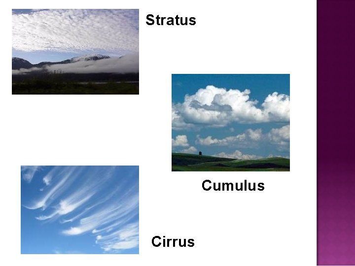 Stratus Cumulus Cirrus 
