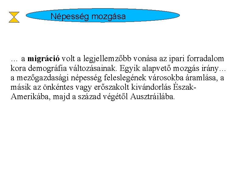 Népesség mozgása … a migráció volt a legjellemzőbb vonása az ipari forradalom kora demográfia