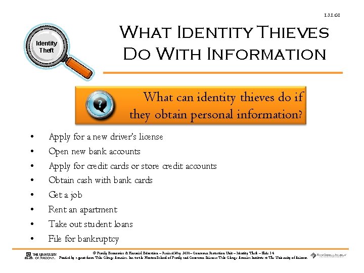 1. 3. 1. G 1 Identity Theft What Identity Thieves Do With Information What