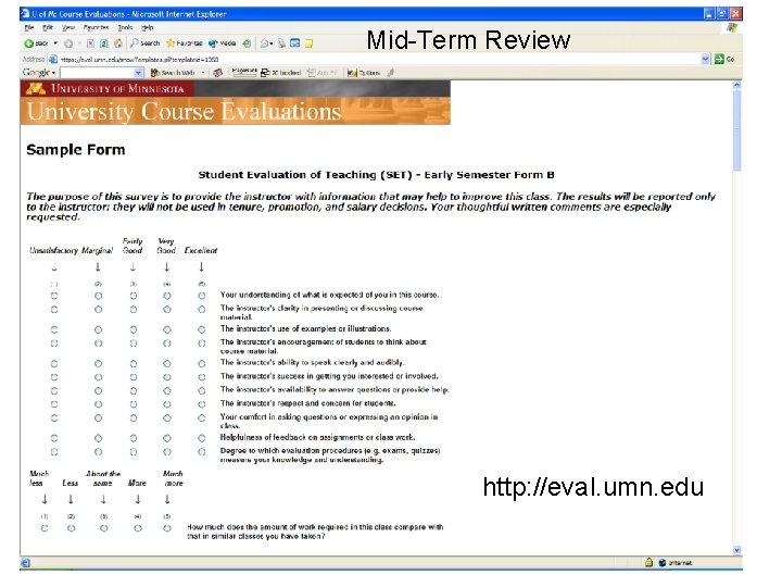 Mid-Term Review http: //eval. umn. edu 24 