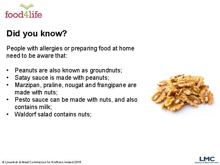 Did you know? People with allergies or preparing food at home need to be