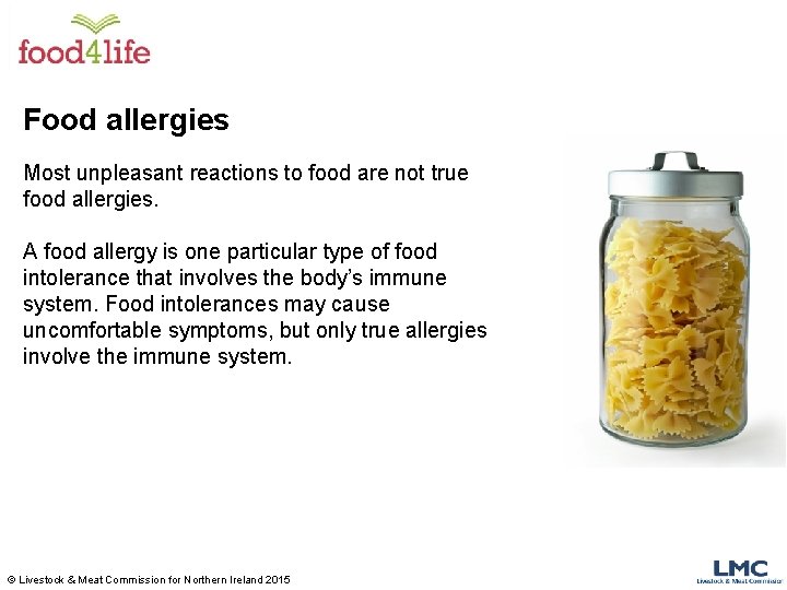 Food allergies Most unpleasant reactions to food are not true food allergies. A food