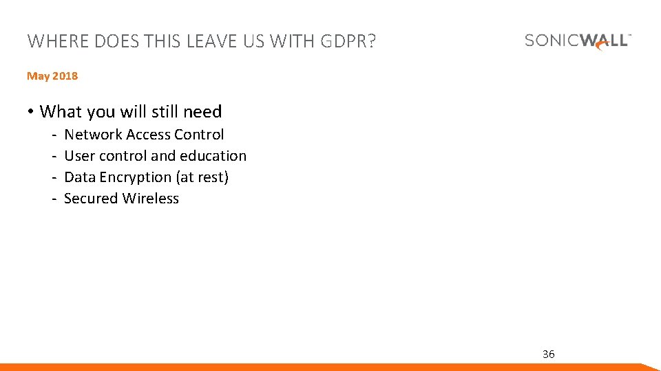 WHERE DOES THIS LEAVE US WITH GDPR? May 2018 • What you will still WHERE DOES THIS LEAVE US WITH GDPR? May 2018 • What you will still