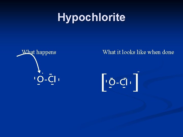 Hypochlorite What happens . - - ] - [ -O-Cl- - - O-Cl -