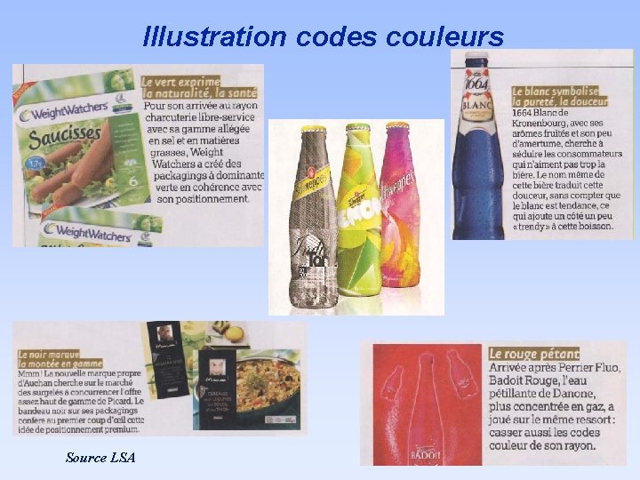 Illustration codes couleurs Source LSA Illustration codes couleurs Source LSA
